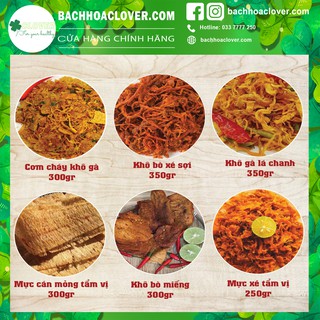 Tổng hợp 6 loại khô gà, khô bò, mực khô, cơm cháy siêu ngon, cay, ăn vặt, dinh dưỡng sạch sẽ giá rẻ