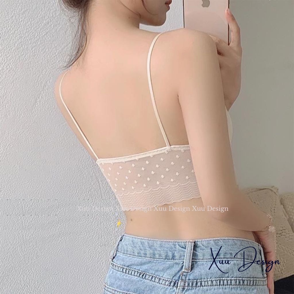 Áo bra nữ dáng chữ U Xuu, phối ren xuyên thấu mềm mại gợi cảm - BR15