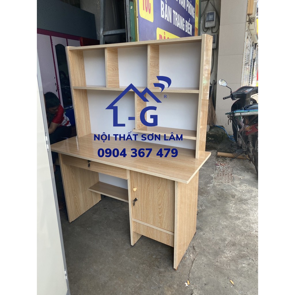 Bàn học sinh liền kệ giả gỗ 1M, 1M2 cho bé giá rẻ freeship | BigBuy360 - bigbuy360.vn