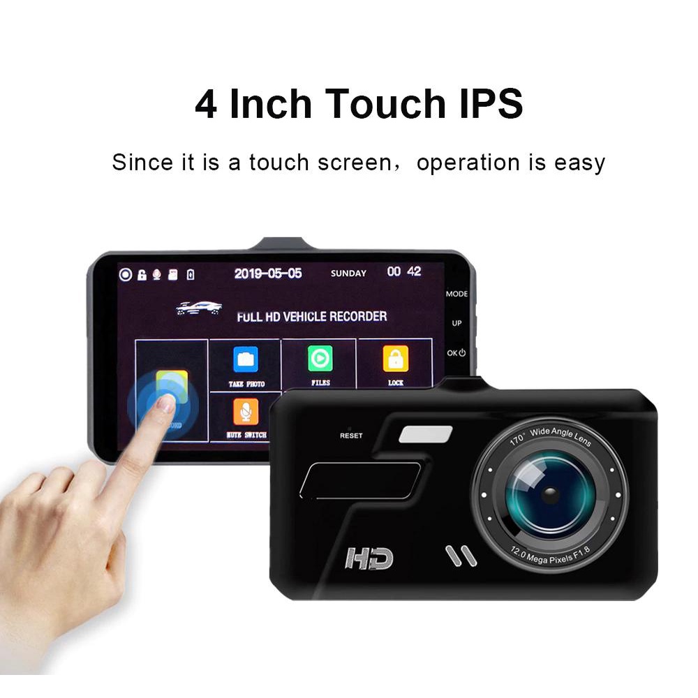 Camera Hành Trình Kép Trước Sau Dual Lens Dành Cho Ô Tô V10 Hỗ Trợ Full HD 1080P - Tích Hợp Màn Hình Cảm Ứng (Đen)