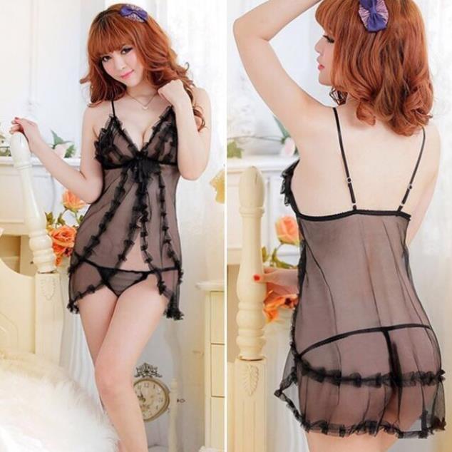 Váy ngủ Ren xẻ trước sexy - Konni39 Sơn Hòa - 1900886806