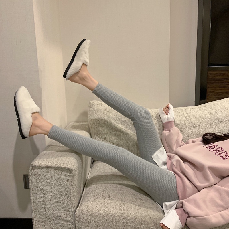 Porozi  Quần legging  lưng cao kẻ sọc chất liệu co giãn thoải mái 3 màu tùy chọn