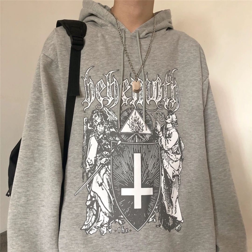 Áo hoodie nỉ dày dặn dáng rộng in họa tiết phong cách hip hop thời trang Hàn Quốc thích hợp cho nam size m-5xl