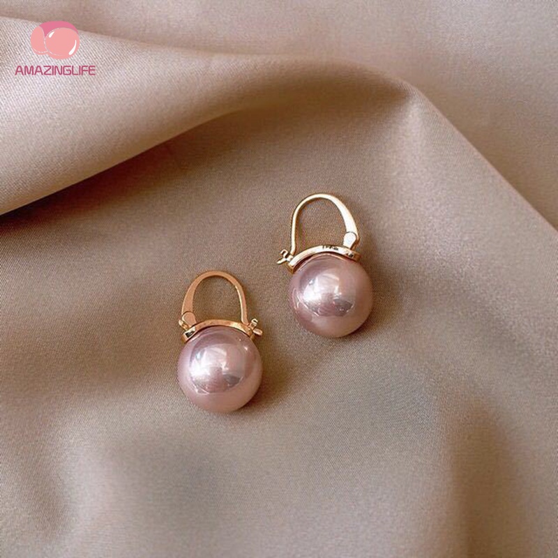 Bông Tai Đính Ngọc Trai Giả Sang Trọng Phong Cách Hàn Quốc