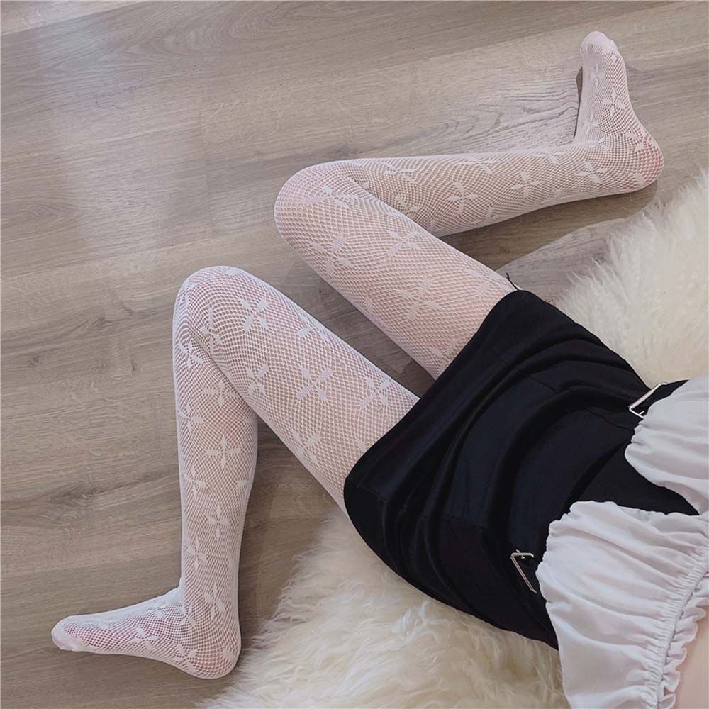 Quần tất lưới phối ren họa tiết trái tim phong cách Lolita quyến rũ cho nữ