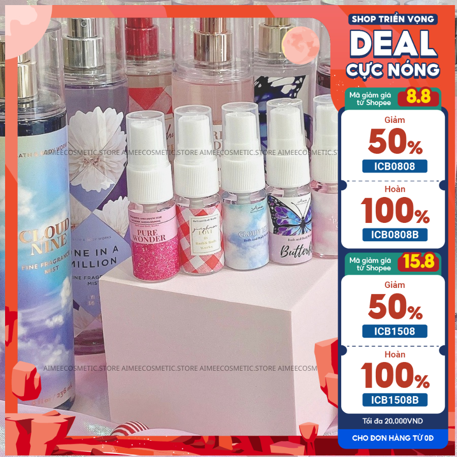 Xịt Thơm Bath and Body Works Hương Nước Hoa Lưu Hương Dễ Chịu 12- 30ml (Size Du Lịch)