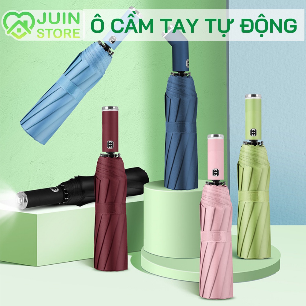 Ô Tự Động Gấp Gọn Che Nắng Mưa Chống Tia UV Chất Liệu Vải Không Thấm Nước Cao Cấp