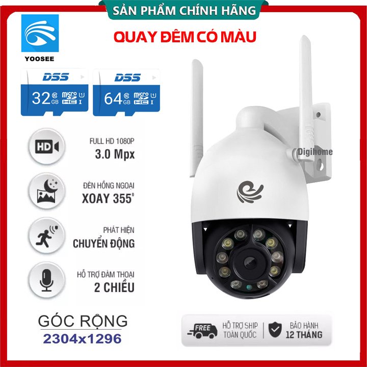 [FREESHIP]Camera WIFI Lắp Ngoài Trời FUll HD 1080P-Tích Hợp Đèn Led Chiếu Sáng-YS 8031