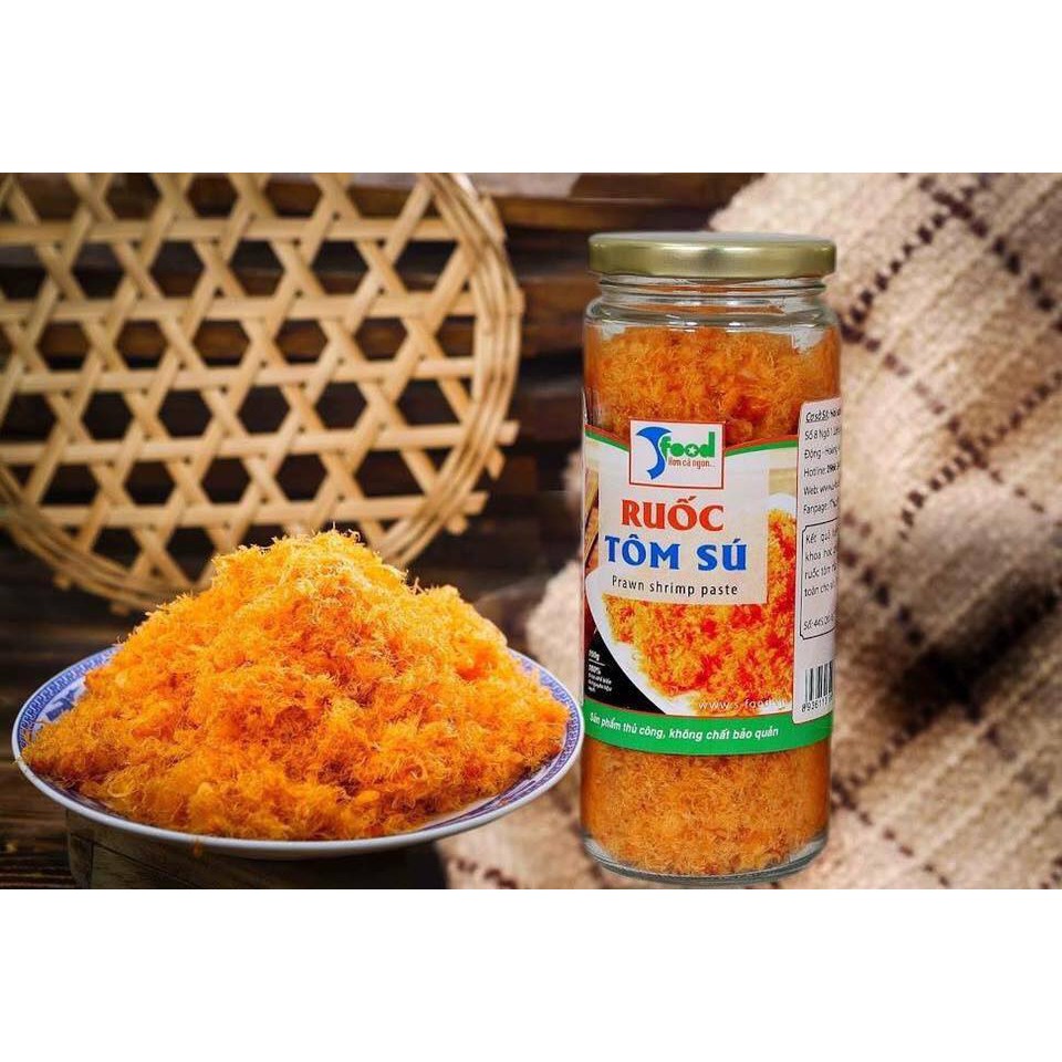 Ruốc tôm sú SFOOD ⚡GIÃ TAY THỦ CÔNG⚡ 100gr – Sợi dài bông tơi-100% tôm sú quảng canh-Không mỳ chính, không chất bảo quản