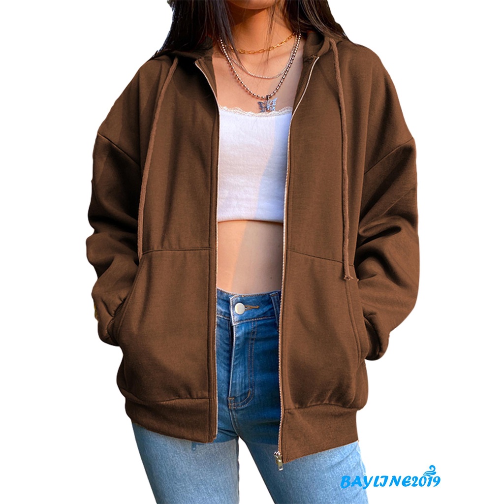 Áo Khoác Dài Tay Có Mũ Phong Cách Thời Trang Hàn Quốc Dành Cho Nữ