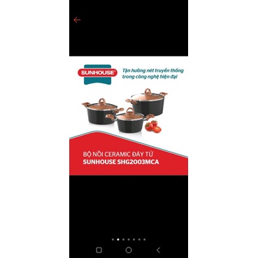 Siêu phẩm sale nhanh - Bộ nồi ceramic đáy từ SHG2303MCA,2304MCA