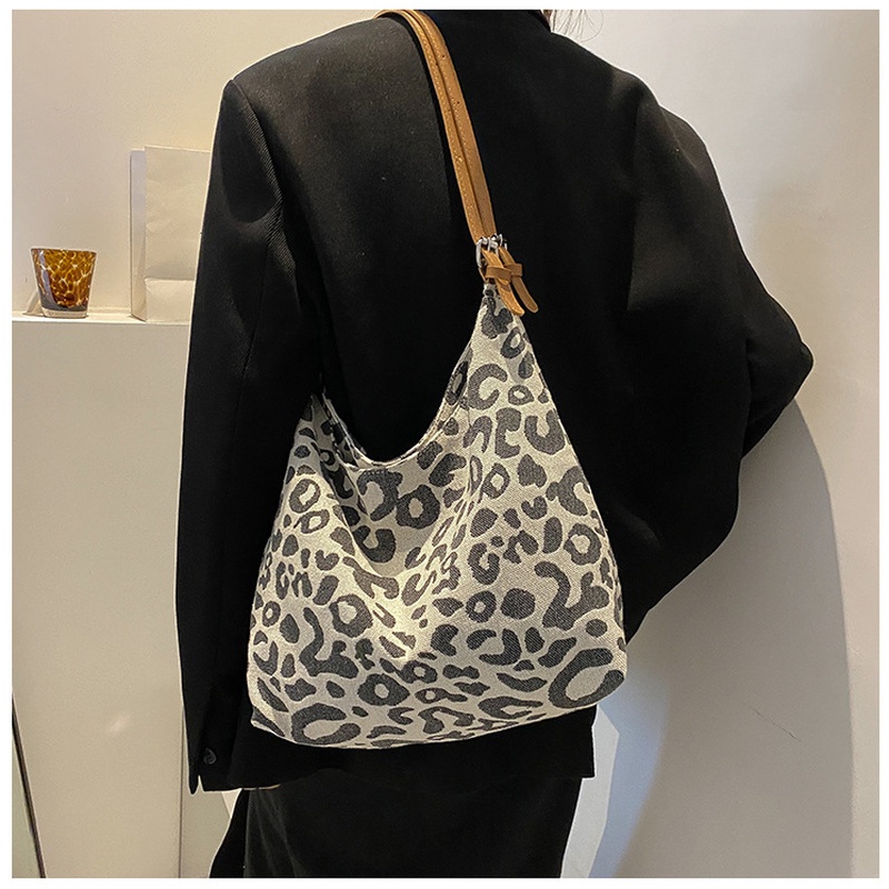 Túi tote Đeo Vai / Đeo Cánh Tay Cỡ Lớn Họa Tiết Da Báo Phong Cách retro Mới 2022 NB00433