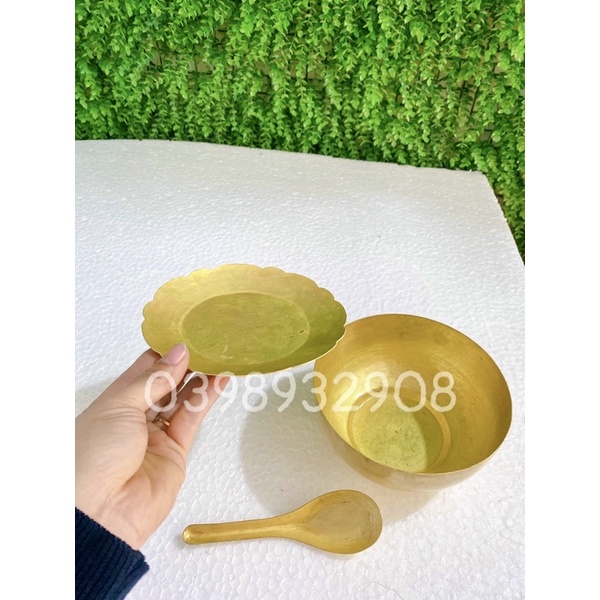 BÁT THÌA ĐĨA ĂN CƠM HÀNG  NGÀY CHẤT LIỆU BẰNG ĐỒNG