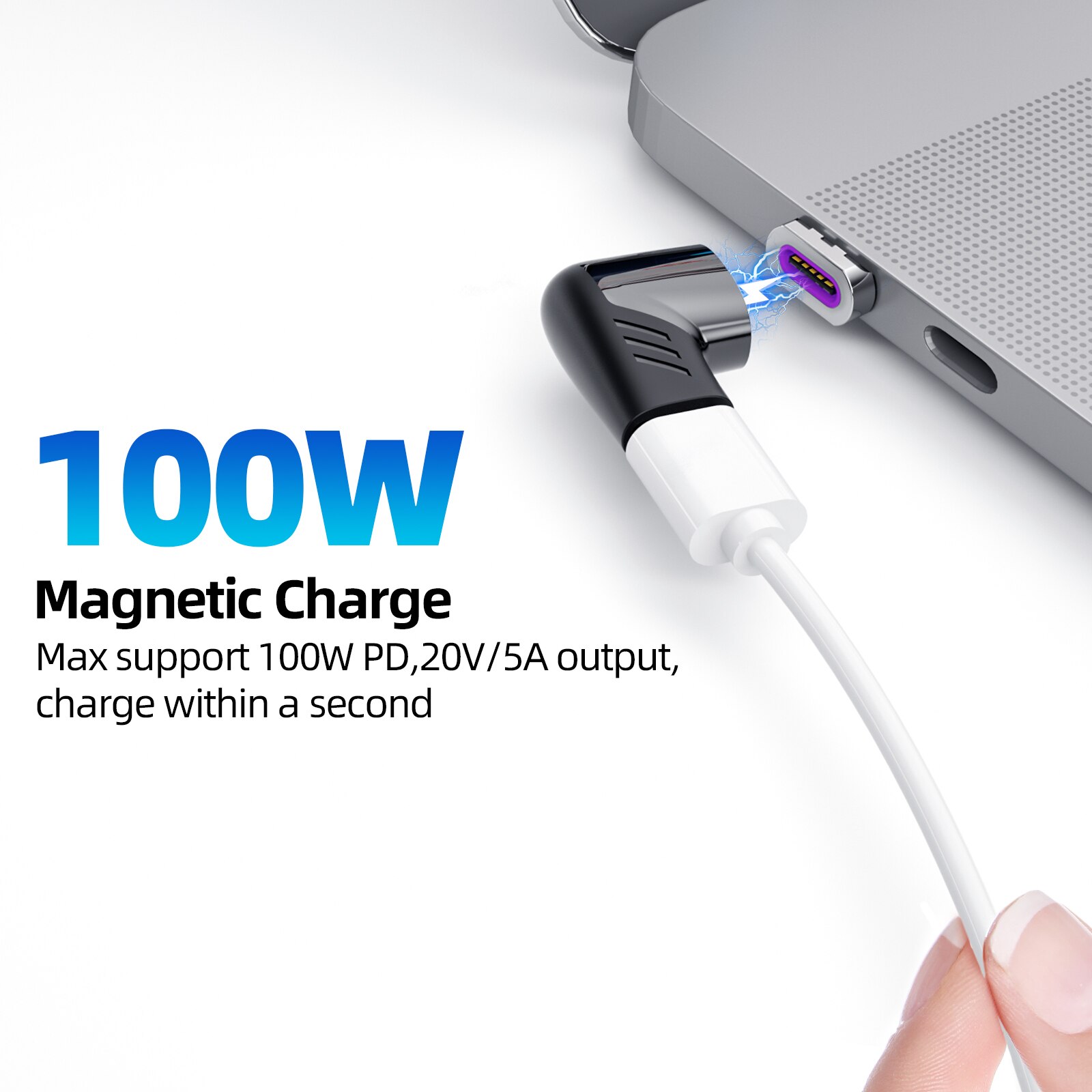 Bộ Chuyển Đổi Nam Châm 100W USB C Bộ Chuyển Đổi Từ Tính Bộ Chuyển Đổi Từ Nam Sang Type-C Cho Xiaomi Mi 9 Redmi Note 10 Cáp Sạc Nhanh