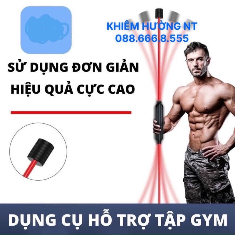 Dụng Cụ tập gym Fitness tập thể dục thanh rung FLEX BAR đàn hồi đa năng săn chắc cơ tại nhà Siêu Bền