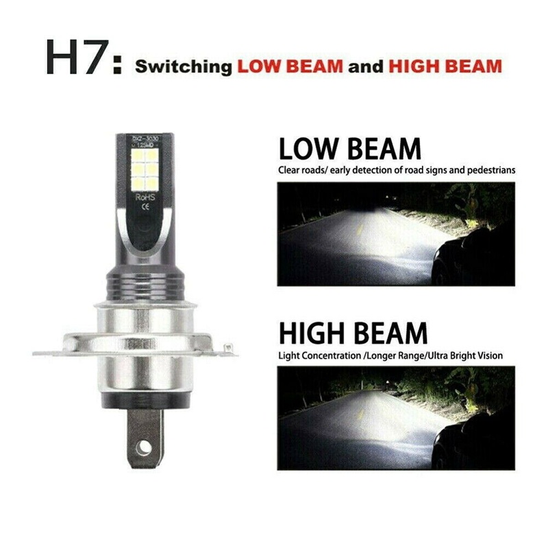 2 Bóng Đèn Pha LED H7 1000LM 6000K#K0