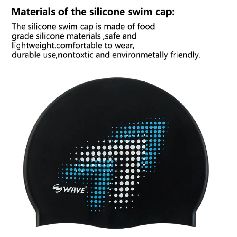 WAVE Mũ Bơi Silicone Chống Thấm Nước Dày Dặn Co Giãn Tốt Cho Nam Và Nữ