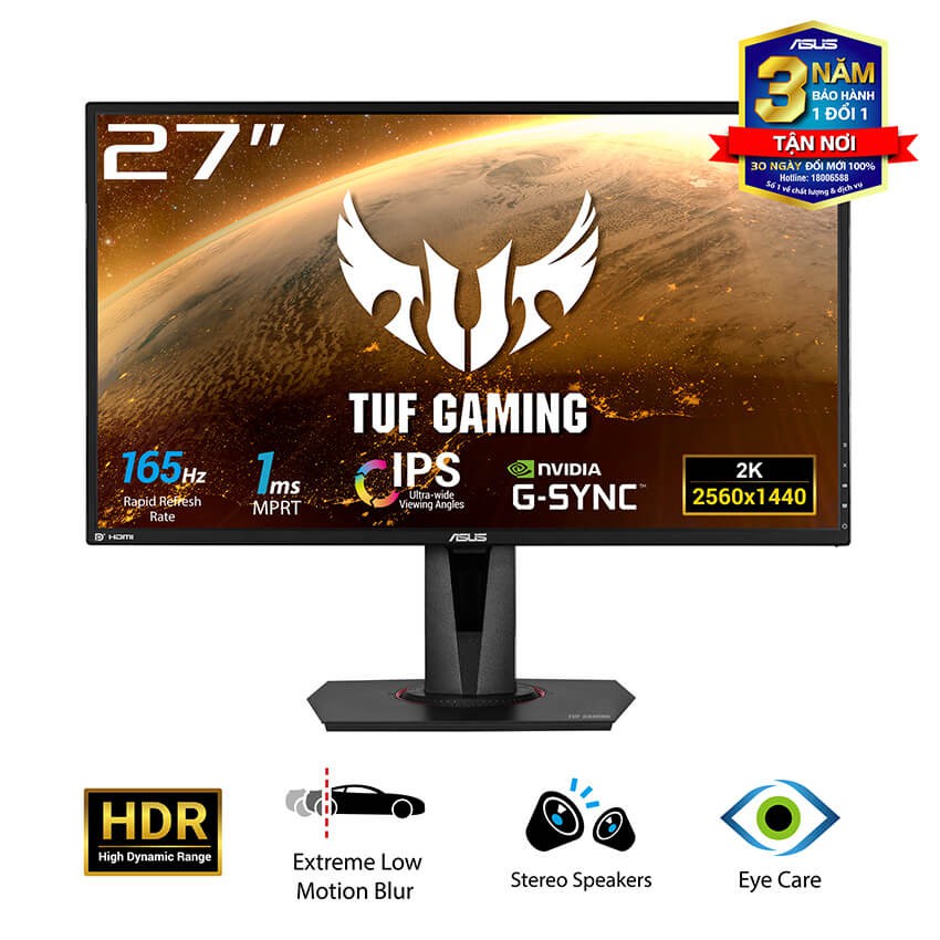 [ELBAU7 giảm 7%] Màn hình ASUS TUF VG27AQ (27-inch WQHD/IPS 2K/165Hz/1ms/G-SYNC)