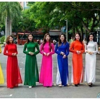 Áo dài trơn 4 tà vải chifon mềm mịn_ Áo dài Đan Linh