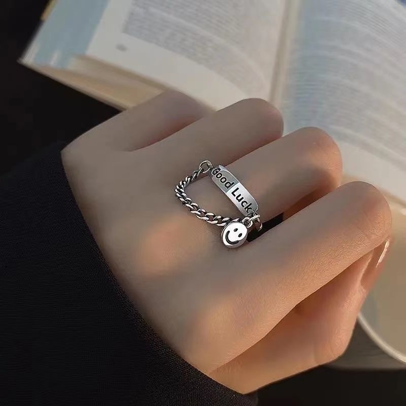 Set Nhẫn Bạc Nữ Rỗng Con Bướm Trái Tim Nhẫn Nam Ngọc Trai Nhẫn đôi Hàn Quốc Phụ Kiện Trang Sức Accessories