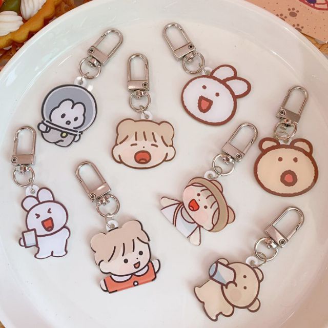 Móc Khóa Hình Gấu Dễ Thương Phong Cách Nhật Bản
