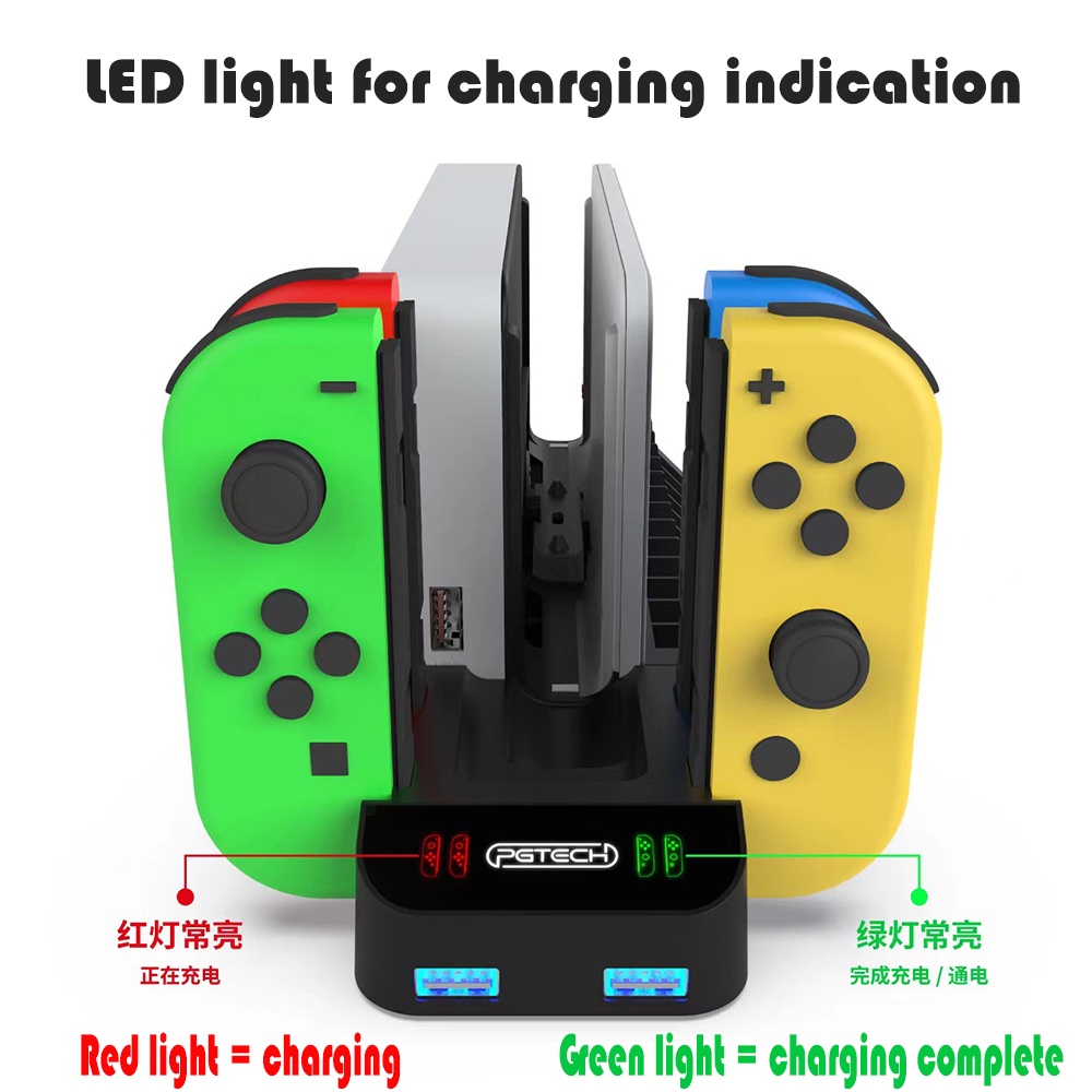 Giá Đỡ Sạc Tay Cầm Chơi Game Nintendo Switch Oled JoyCon Có Đèn Led Báo Hiệu
