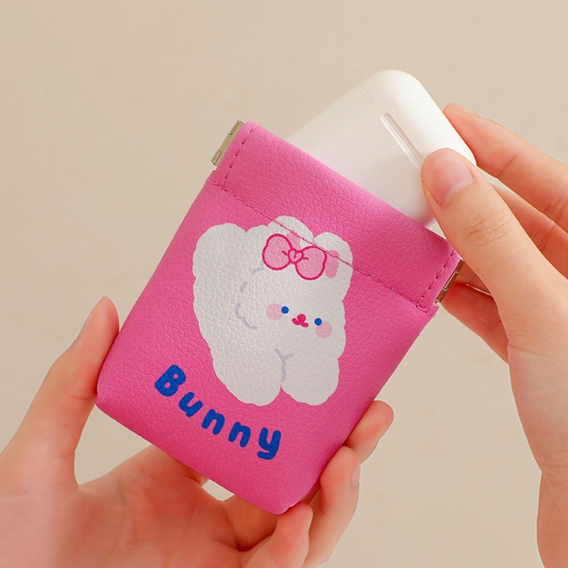 Ví Ngắn Mini Bằng Da PU Họa Tiết Hoạt Hình Dễ Thương