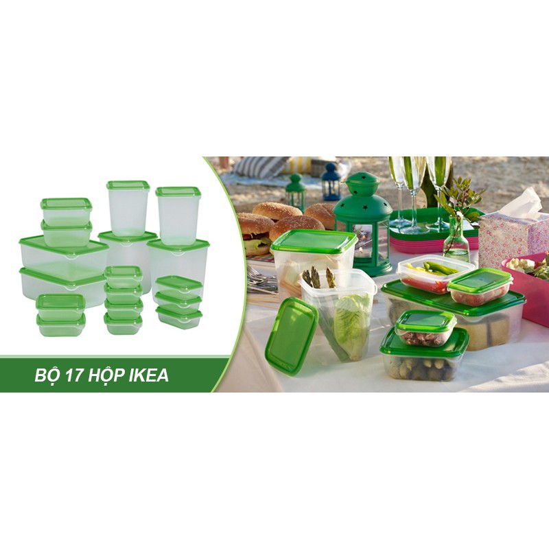 Bộ hộp nhựa 17 chi tiết tiện dụng cho nhà bếp