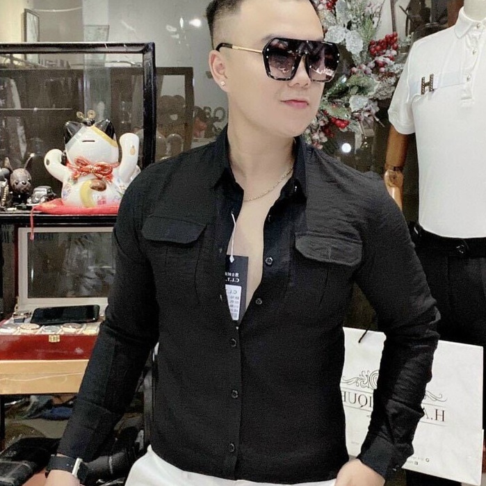 Áo sơ mi ĐŨI dài tay vải dài dặn mịn tay cao cấp sang trọng phong cách thời trang