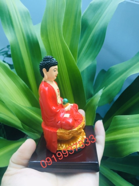 Tượng phật a di đà đỏ cao 11 cm