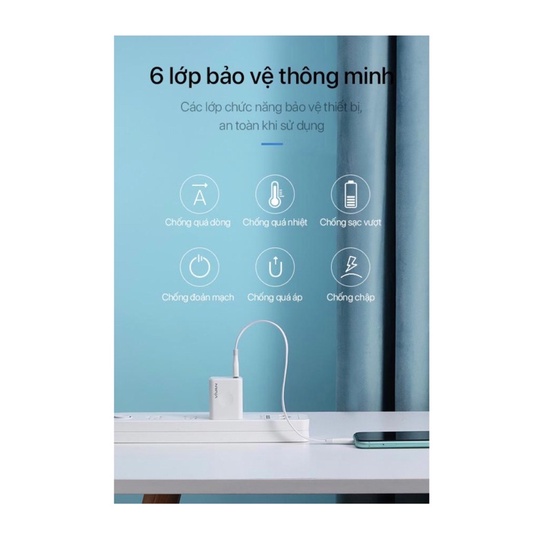 Củ sạc nhanh 18w iPhone Android tybe c cóc sạc nhanh vivan DQ01U