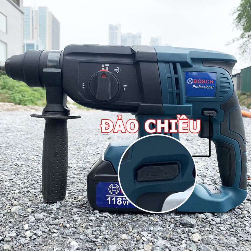 Máy Khoan Bê Tông Dùng Pin BOSCH 118V 3 Chức Năng - Máy Khoan Đục Bê Tông Cầm Tay