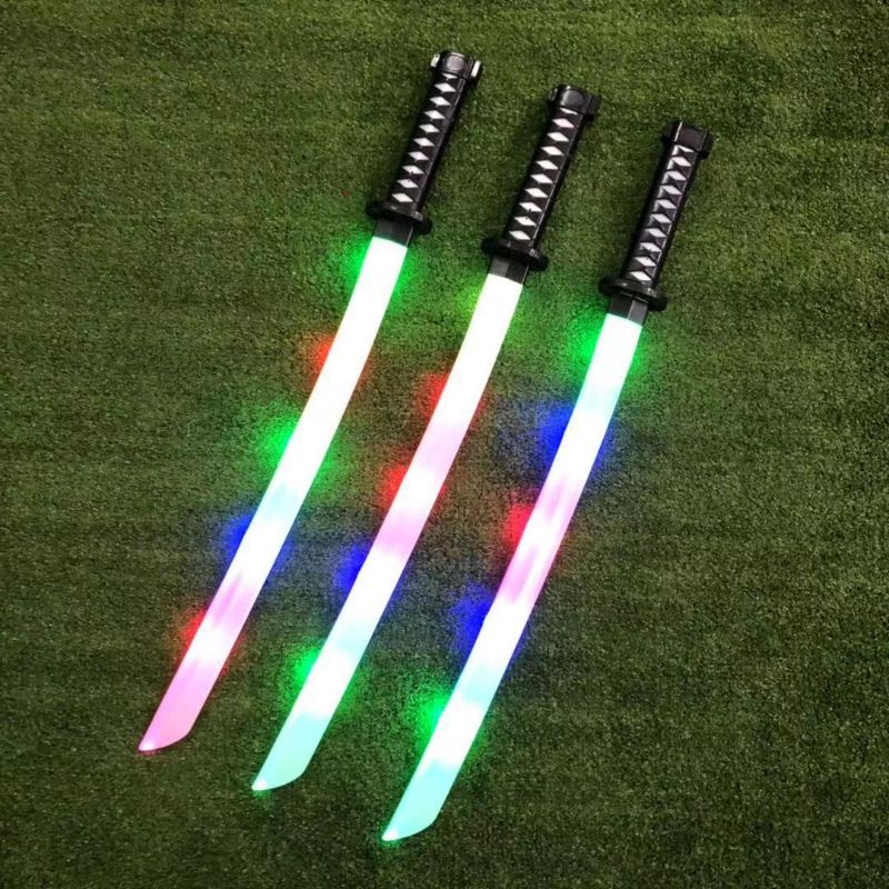 Gậy phát sáng đồ chơi,thanh kiếm katana có nhạc đèn dài 70cm có vỏ bao,kiểu dáng samurai nhật bản,Kingtoys_STORE2017
