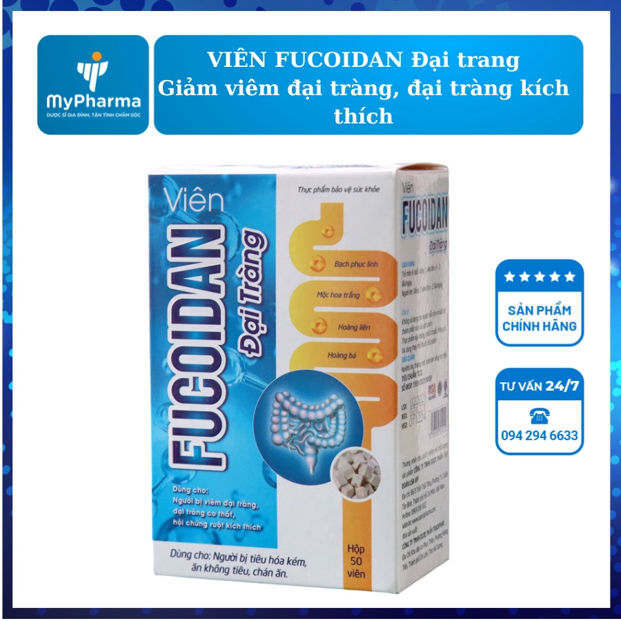 Viên Fucoidan đại tràng – Hỗ trợ giảm viêm đại tràng co thắt