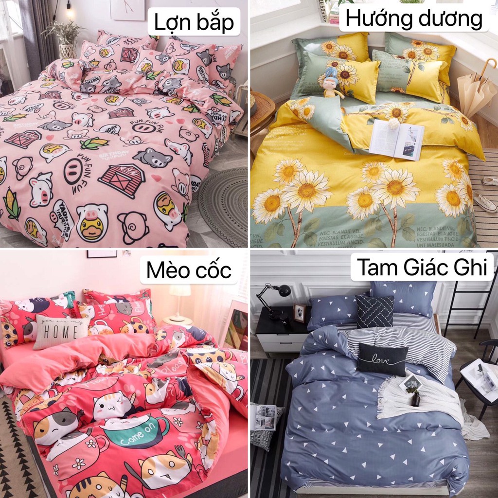 [ GIÁ HỦY DIỆT ] - Bộ Chăn Ga Gối Cotton Poly Phong Cách Hàn Quốc , Chọn Mẫu Note Phần Ghi Chú Hoặc Chat Chọn Mẫu