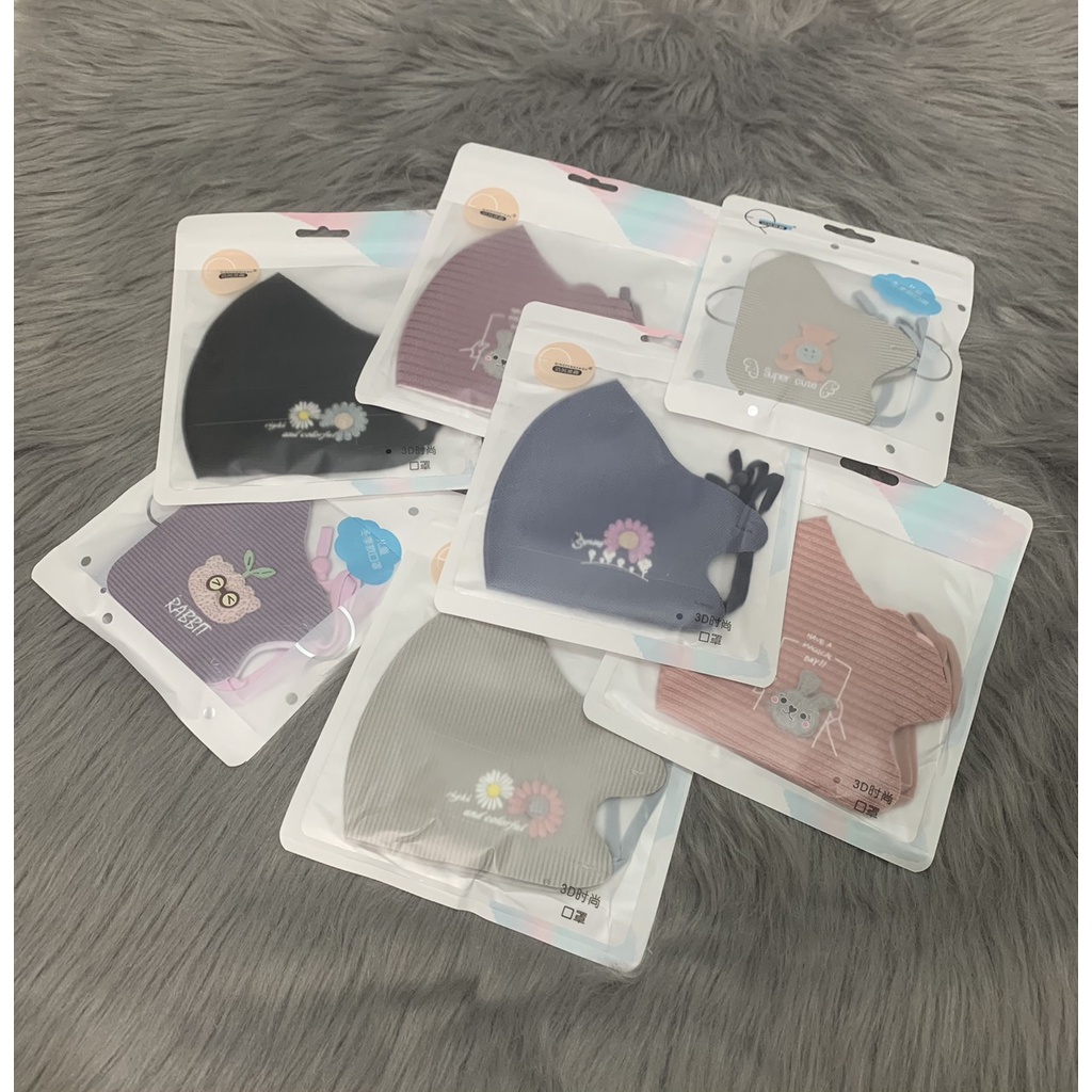[HCM] Combo 2 khẩu trang nữ , hình nổi , dễ thương ,đủ màu, phù hợp với mọi lứa tuổi , có 2 size để lựa chọn , ảnh thật