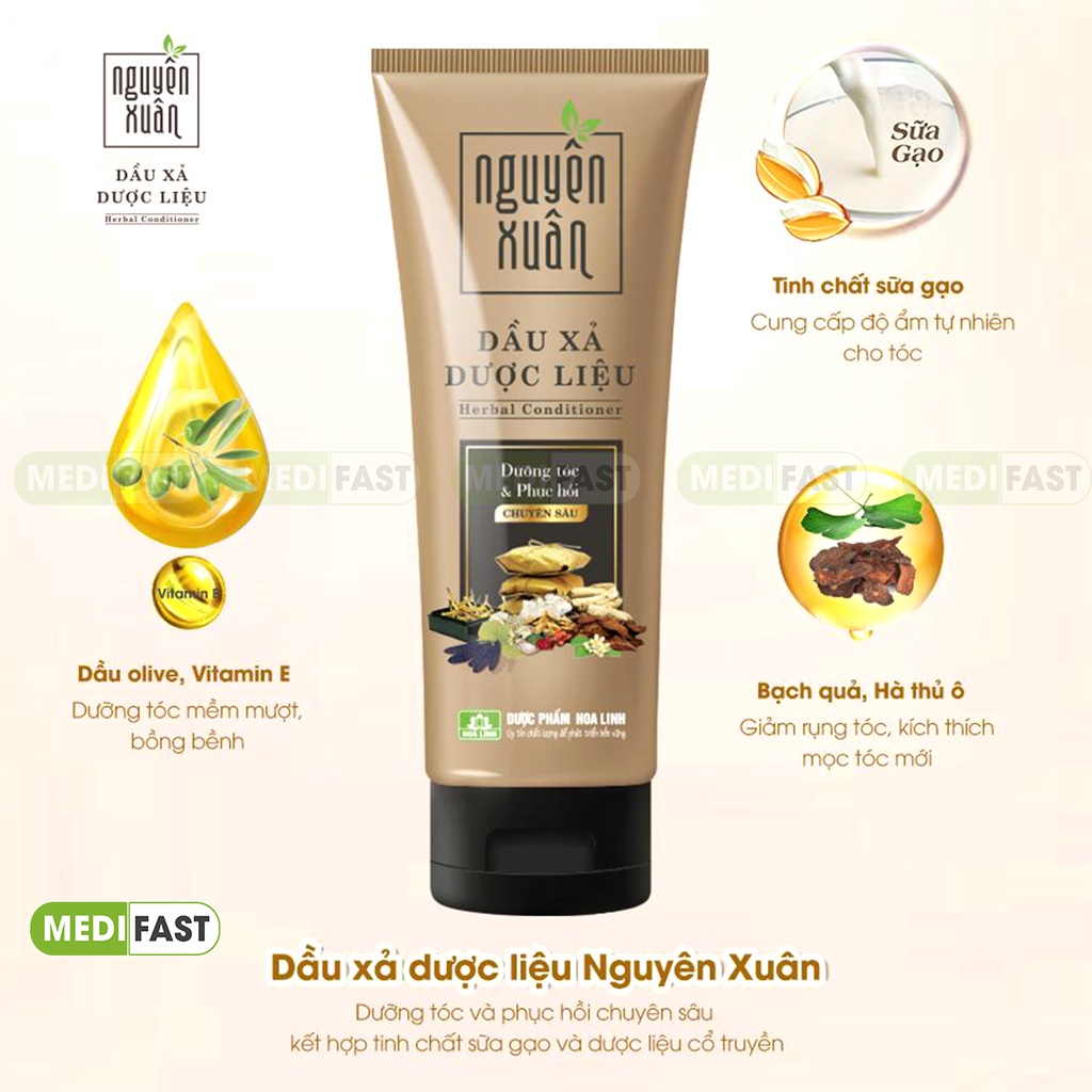 Bộ dầu gội và xả Nguyên Xuân Sạch Gàu 250ml dành cho tóc thường, tóc hư tổn, ngứa, gàu, khô xơ - từ thảo dược