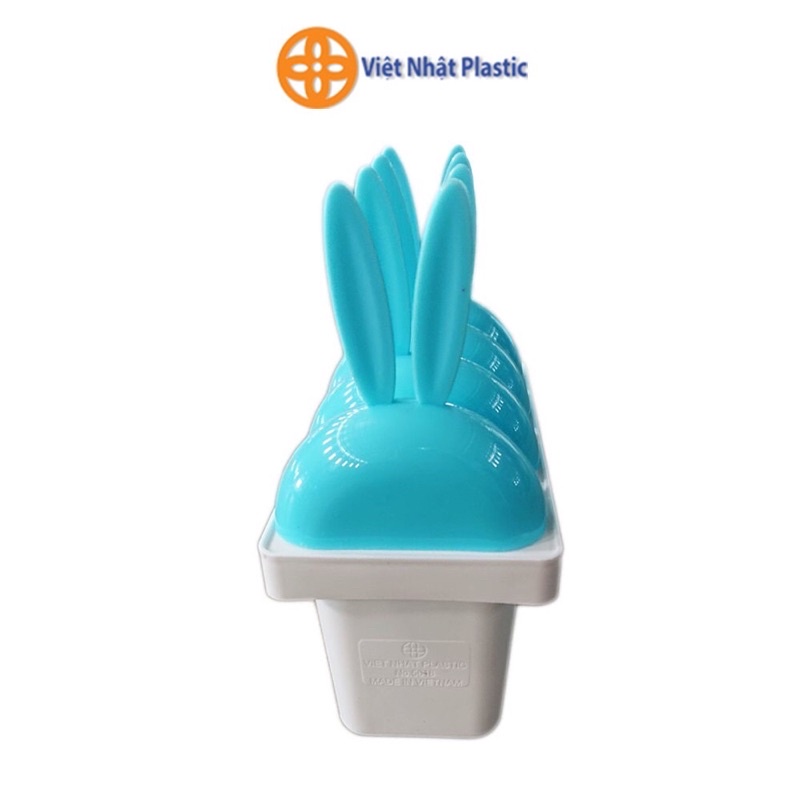 KHUÔN LÀM KEM 4 QUE NHỰA CÓ NẮP TAY CẦM TAI THỎ NGỘ NGHĨNH VIỆT NHẬT PLASTIC