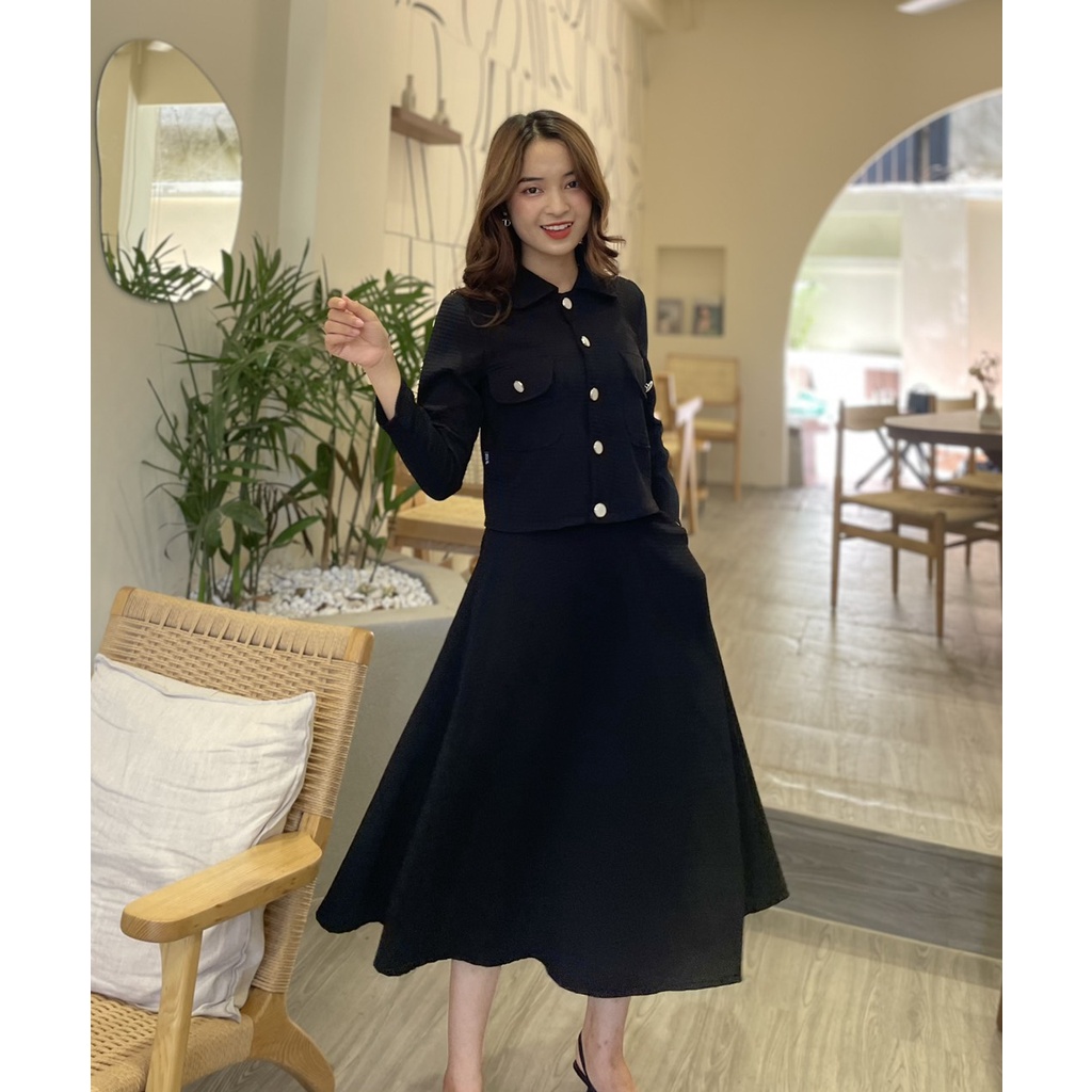 Sét bộ SEFA áo khoác chân váy xoè thanh lịch SFB2233