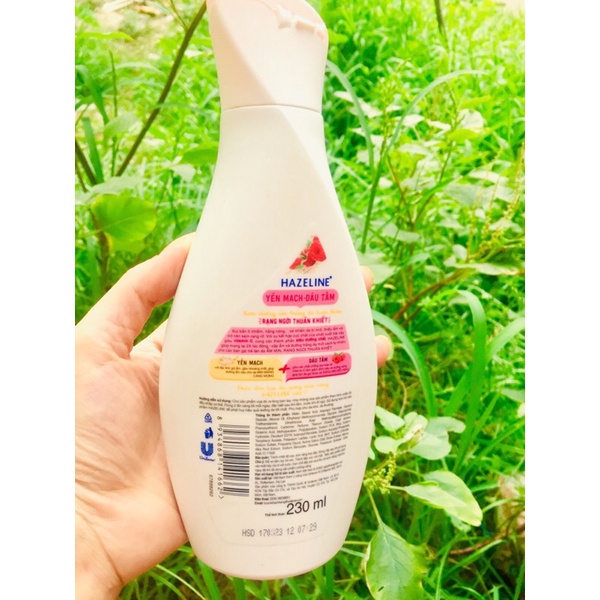 (Chính hãng)Sữa Dưỡng Thể Hazeline Dưỡng Trắng Da Yến mạch dâu tầm chai 230ml