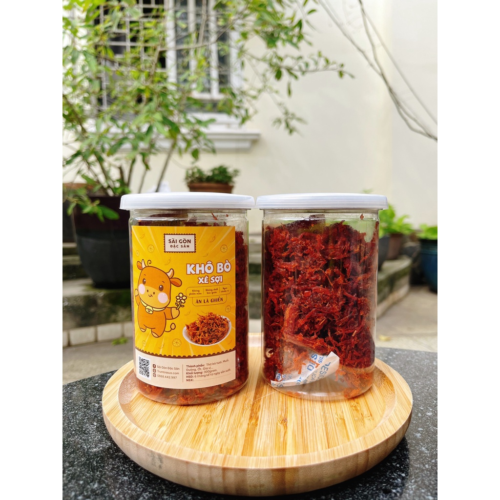 Khô bò xé sợi 300g loại đặc biệt ngon Đồ Ăn Vặt Sài Gòn Đặc Sản