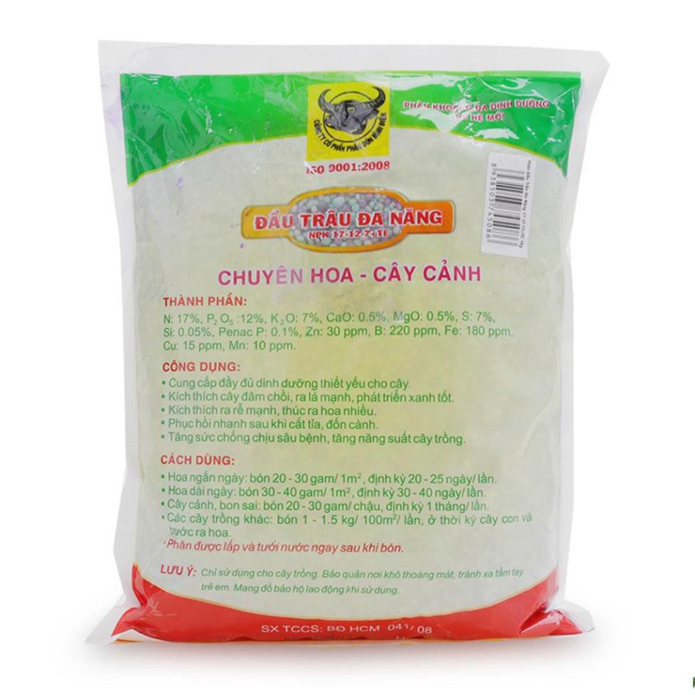 Phân Bón Đầu Trâu Đa Năng NPK 3 Màu 17-12-7 200gr