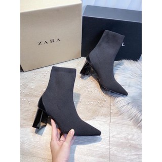 Bốt boot zara gót gương xuất dư fullbox tag mác
