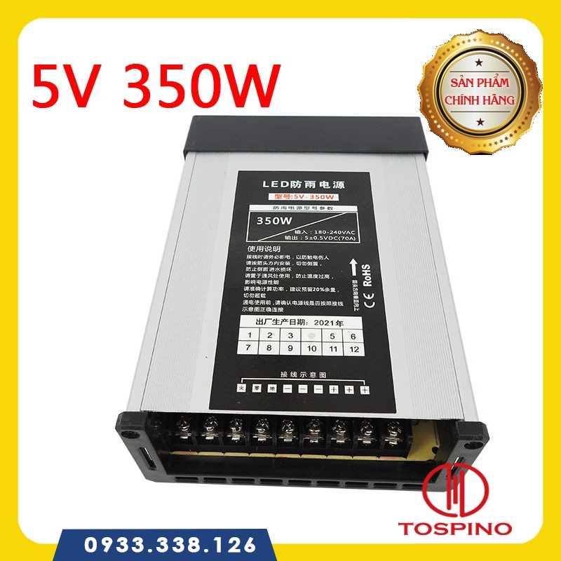 Nguồn Ngoài Trời 5V 70A chất lượng cao thương hiệu TOSPINO siêu bền