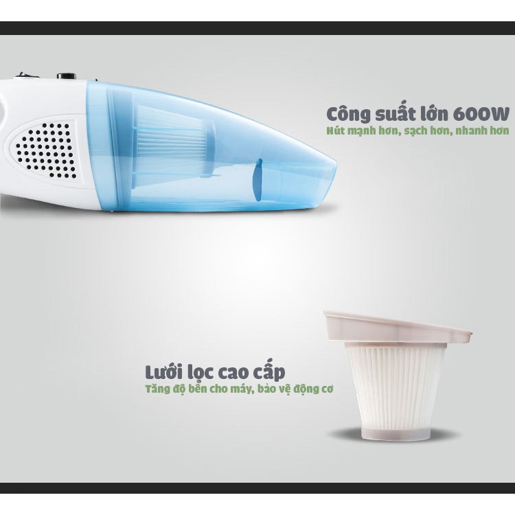 Máy hút bụi mini cầm tay 600W GreenHome GHA-102 6 đầu hút đa năng | BigBuy360 - bigbuy360.vn