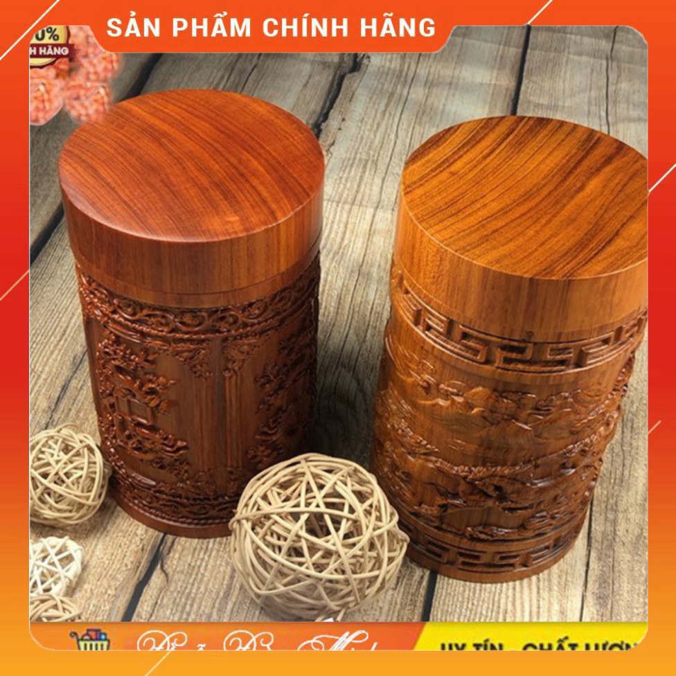 Hộp đựng trà bằng gỗ hương, lọ đựng chè khô cao cấp, trạm khắc họa tiết tinh xảo, nhiều mẫu