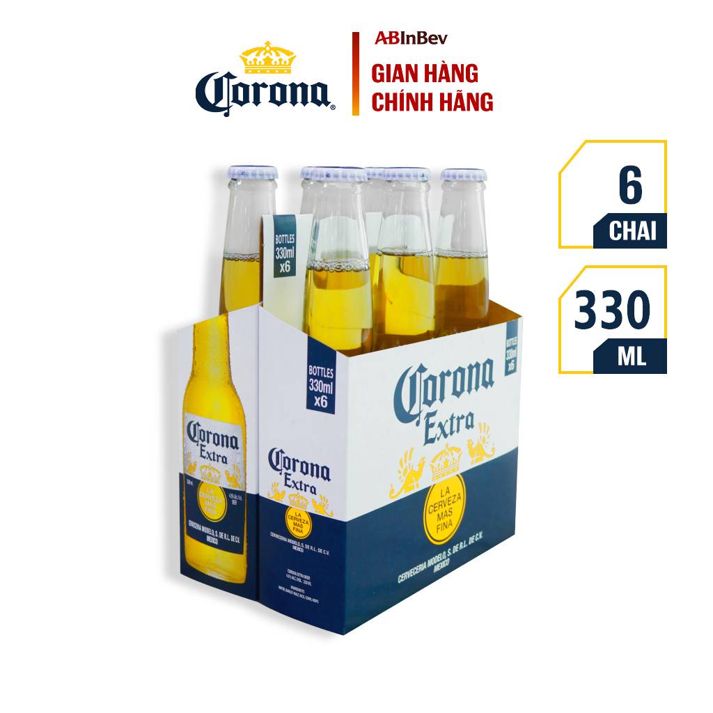 Bia Corona Extra nhập khẩu lốc 6 chai (330ml/chai)