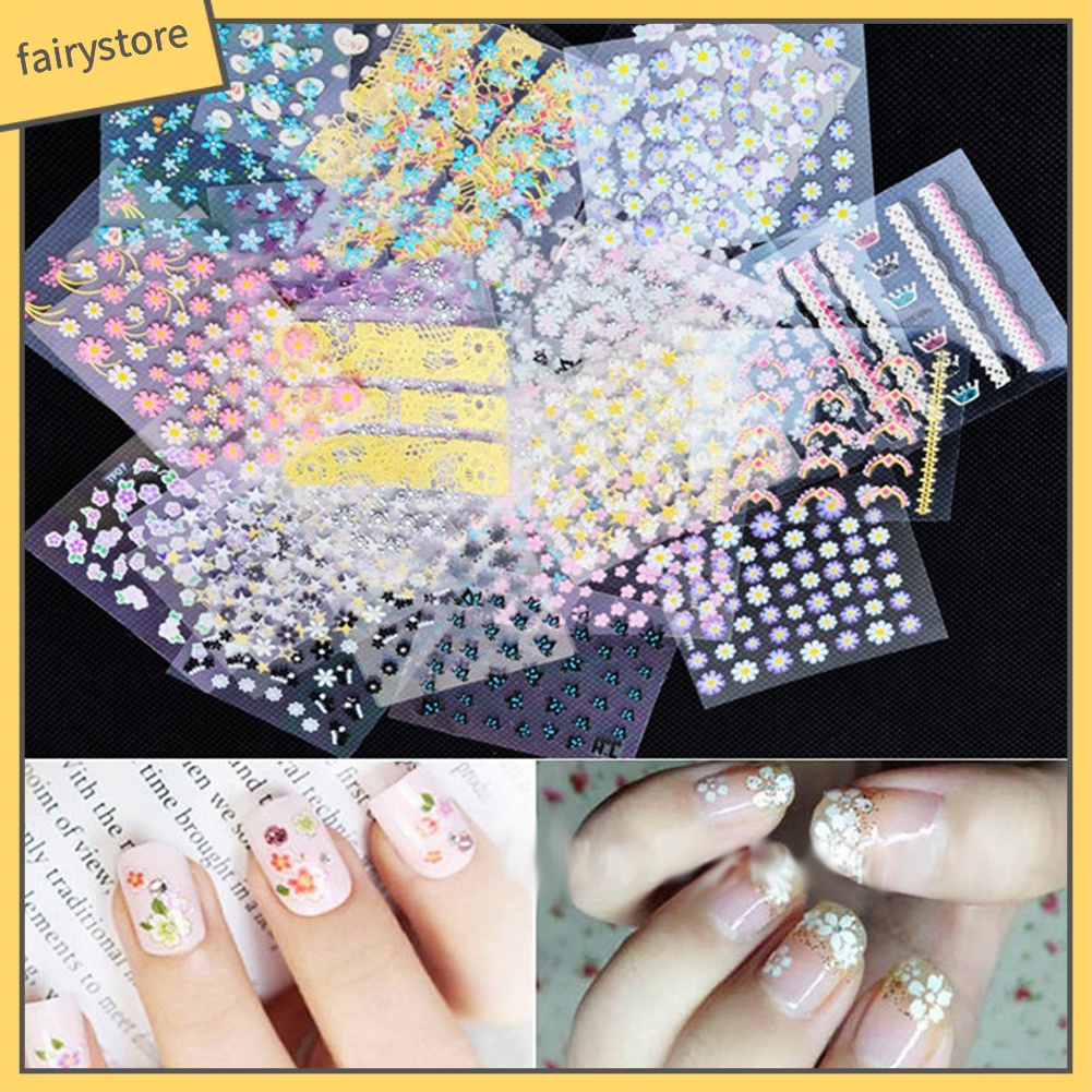 Set 10 tấm sticker dán trang trí móng tay