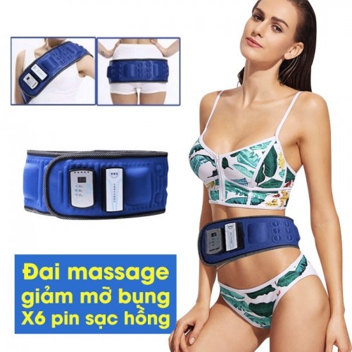 Đai massage giảm mỡ bụng X6 pin sạc hồng ngoại - 6 moter