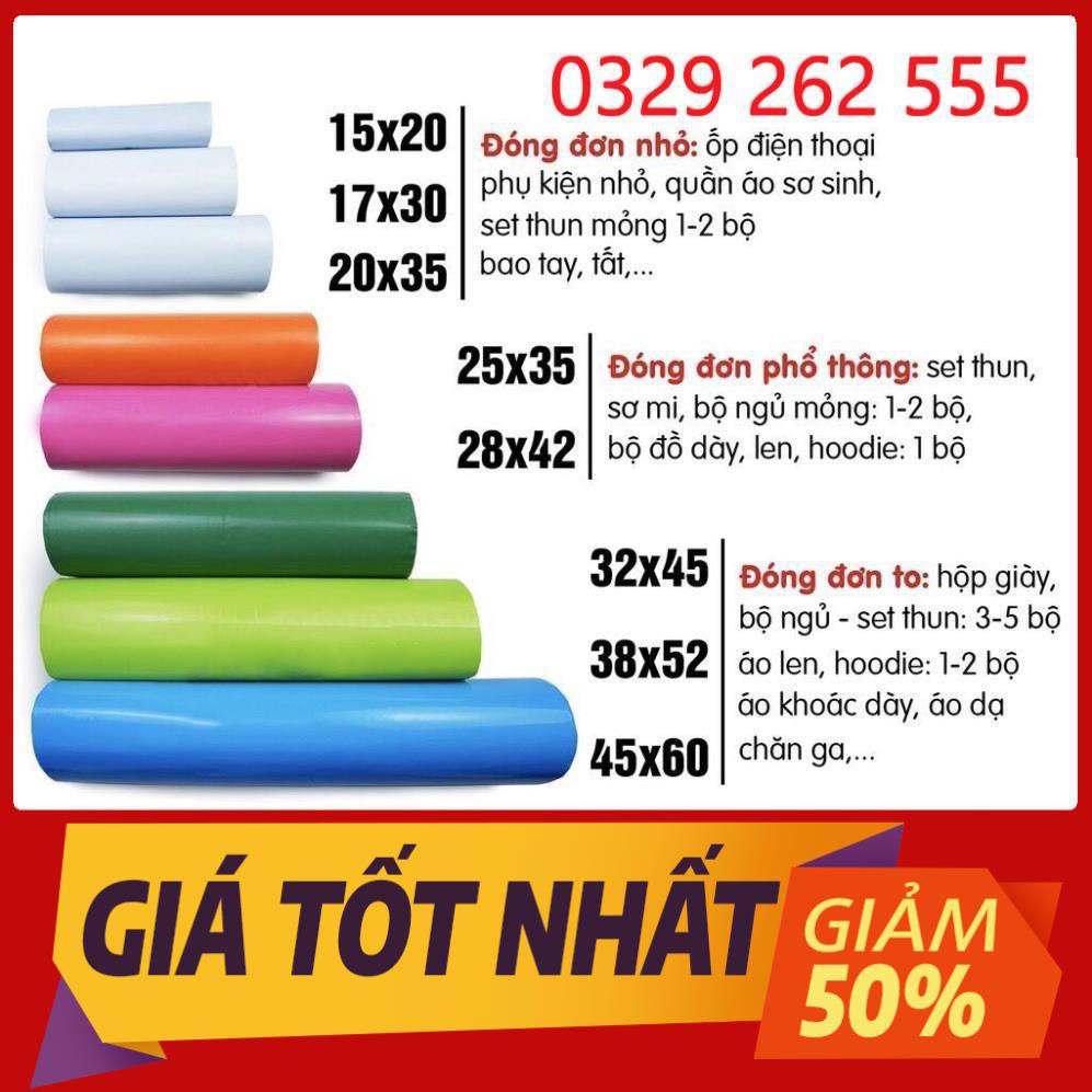 (~100 cái Túi dán miệng) size 25x35cm Túi nilon gói hàng niêm phong tự dính siêu dai